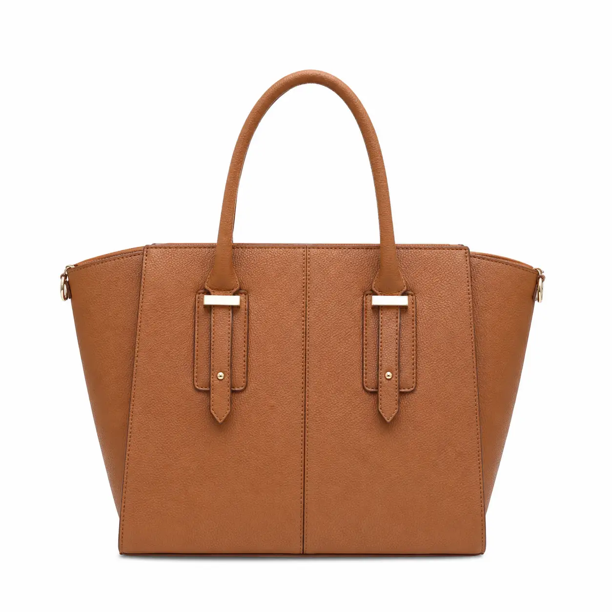 clutra adora pebbled leather tote handbag tan Clutra Adora Pebbled Leather Tote Handbag - Tan - Image 1