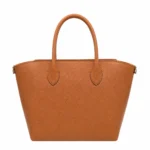 Clutra Adora Pebbled Leather Tote Handbag - Tan - Image 2