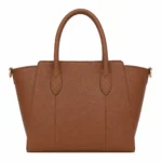 Clutra Pebbled Leather Tote Handbag - Brown - Image 2
