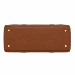 Clutra Pebbled Leather Tote Handbag - Brown - Image 4