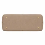 Clutra Women's Structured Pebbled Leather Tote Handbag - Beige - Image 4