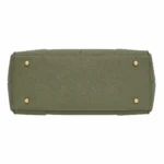 Clutra Women's Structured Pebbled Leather Tote Handbag - Sage Green - Image 4